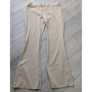 Misook Collection Pants Women's 12 P Petite Beige Knit Bootcut Zip Loops EUC 143